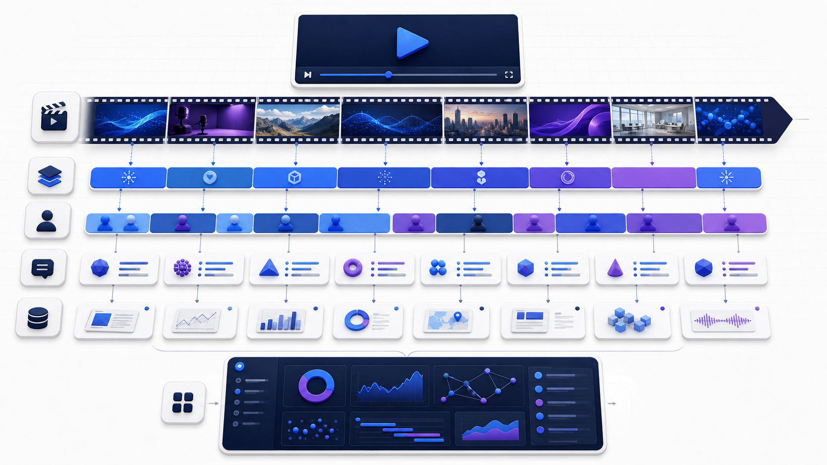 YouTube 视频分析工具从视频输入到复核结果的流程示意图